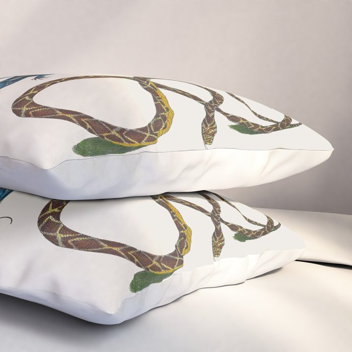 Albertus Seba Snakes And Lizards Blue Pillow Sham Gallery Image 3