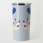 Purrcelin Cat - Pretty Delft Porcelain Kitty Travel Mug Gallery Image 1