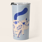 Purrcelin Cat - Pretty Delft Porcelain Kitty Travel Mug Gallery Image 3