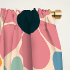 Retro Fun Floral - Rainbow color Window Curtain Gallery Image 2