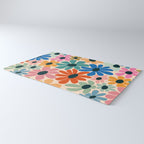 Retro Fun Floral - Rainbow color Rug Gallery Image 3