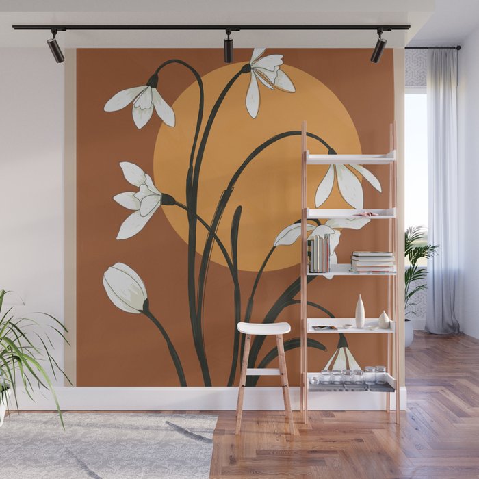 Beautiful Snowdrop Flowers 2 Wall Mural Gallery Image 1