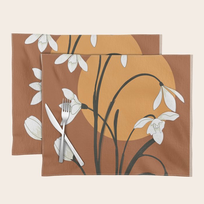 Beautiful Snowdrop Flowers 2 Placemat Gallery Image 1