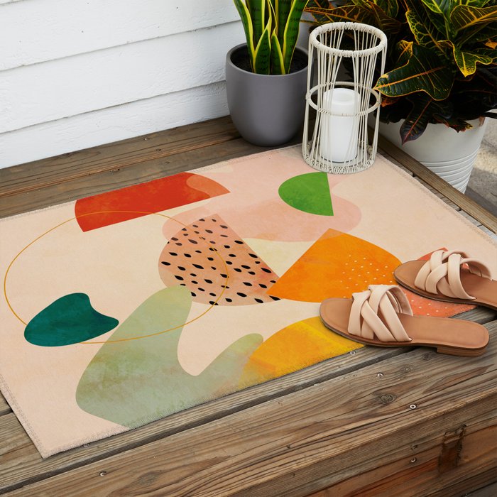 modern art abstract shapes play 1 Outdoor Rug Gallery Image 2