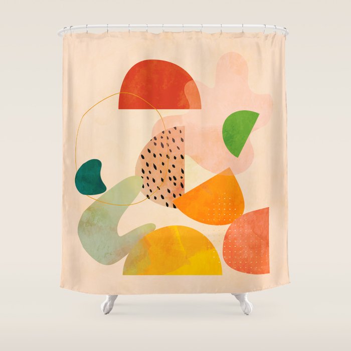 modern art abstract shapes play 1 Shower Curtain Gallery Image 1