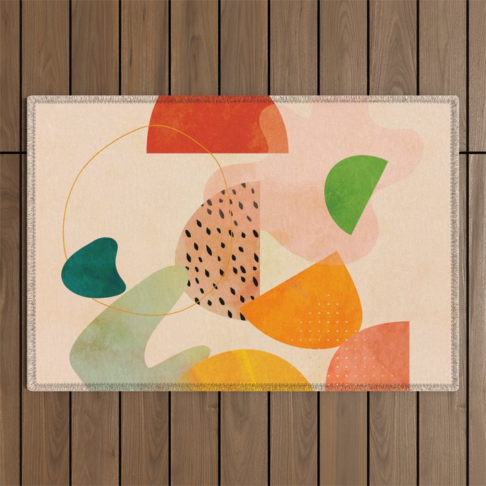 modern art abstract shapes play 1 Outdoor Rug Gallery Image 1