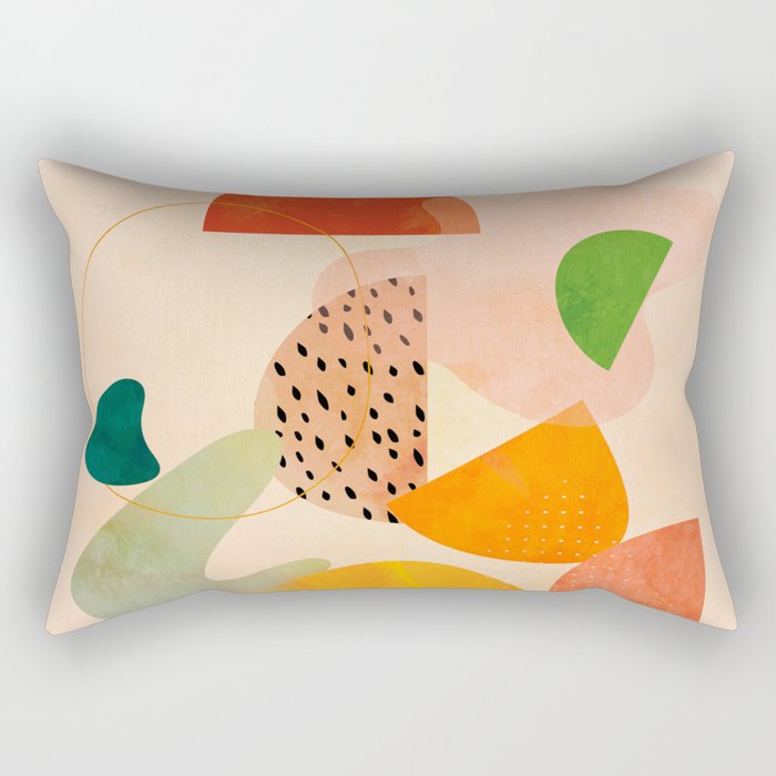 modern art abstract shapes play 1 Rectangular Pillow Gallery Image 1