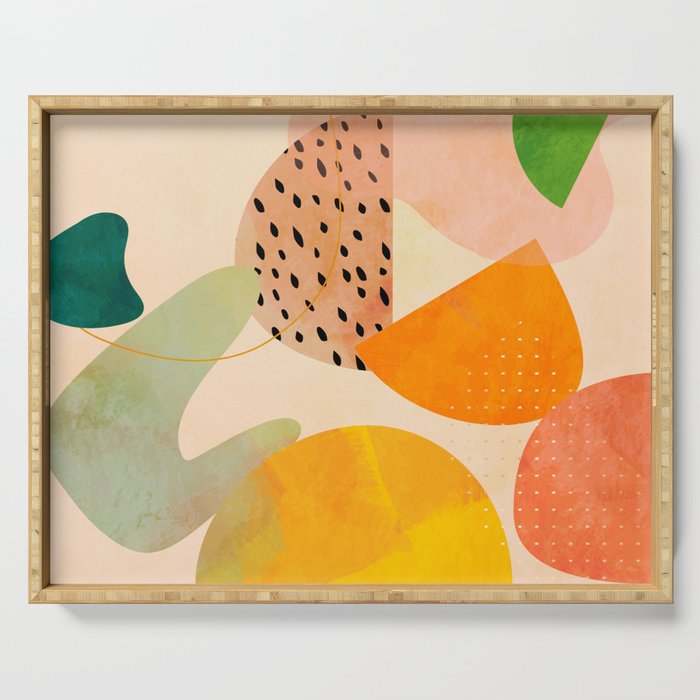 modern art abstract shapes play 1 Serving Tray Gallery Image 1