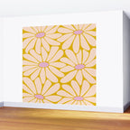 Big Daisy - Groovy Flower - Yellow, Pink and Off-white Wall Mural Gallery Image 2