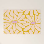 Big Daisy - Groovy Flower - Yellow, Pink and Off-white Welcome Mat Gallery Image 1