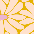Big Daisy - Groovy Flower - Yellow, Pink and Off-white Coffee Mug Gallery Image 2