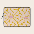 Big Daisy - Groovy Flower - Yellow, Pink and Off-white Laptop Sleeve Gallery Image 1