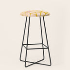 Big Daisy - Groovy Flower - Yellow, Pink and Off-white Stool Gallery Image 1
