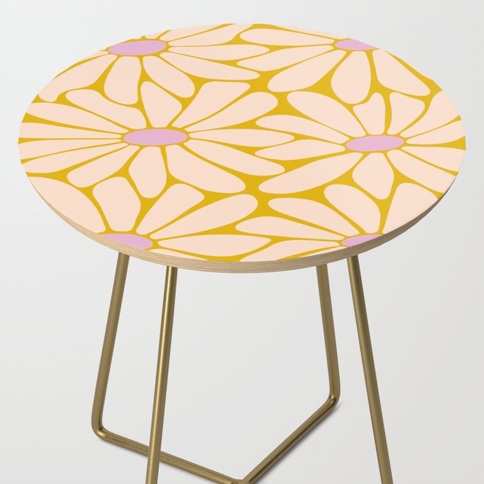 Big Daisy - Groovy Flower - Yellow, Pink and Off-white Side Table Gallery Image 2