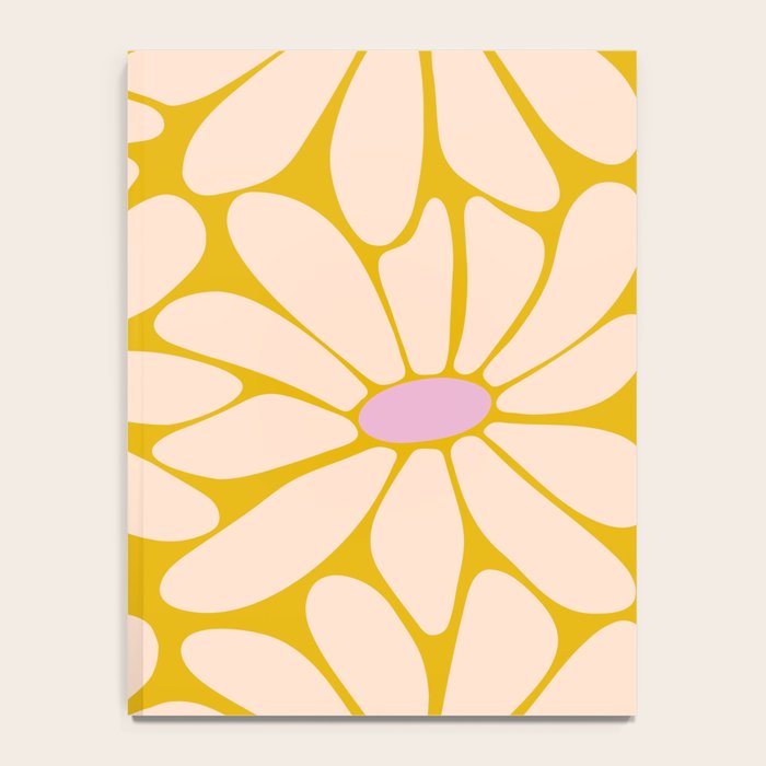 Big Daisy - Groovy Flower - Yellow, Pink and Off-white Notebook Gallery Image 4