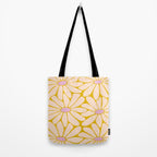 Big Daisy - Groovy Flower - Yellow, Pink and Off-white Tote Bag Gallery Image 2