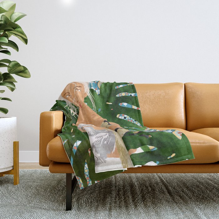 Morocco Vacay #illustration #painting Throw Blanket Gallery Image 1