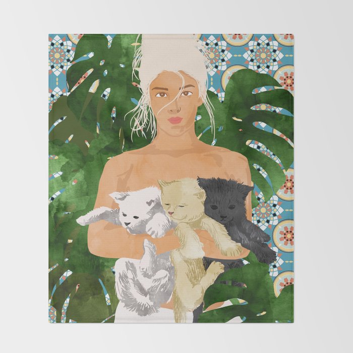 Morocco Vacay #illustration #painting Throw Blanket Gallery Image 2