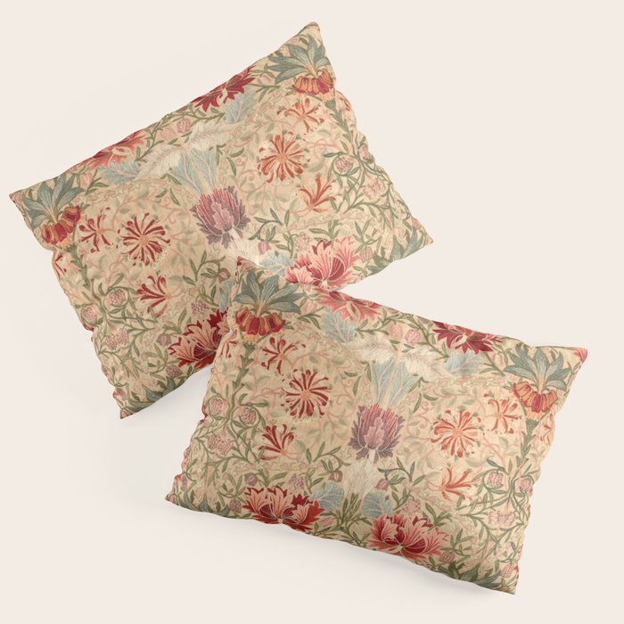 William Morris & Jane Morris Antique Honeysuckle Pillow Sham Gallery Image 1