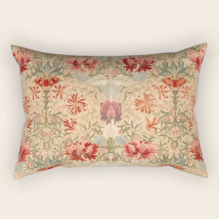William Morris & Jane Morris Antique Honeysuckle Rectangular Pillow Gallery Image 1