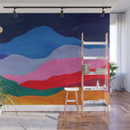 Night sky over mountains Wall Mural Gallery Image 1