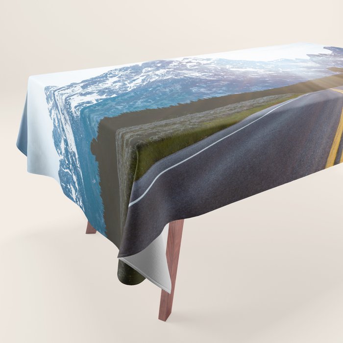 Mountain Road - Grand Tetons Nature Landscape Photography Tablecloth Gallery Image 1
