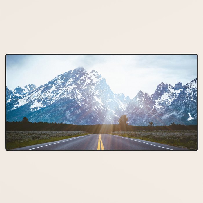 Mountain Road - Grand Tetons Nature Landscape Photography Desk Mat Gallery Image 3