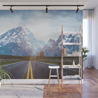 Mountain Road - Grand Tetons Nature Landscape Photography Wall Mural Gallery Image 1
