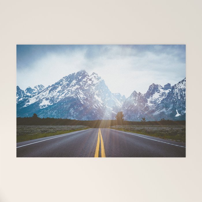 Mountain Road - Grand Tetons Nature Landscape Photography Welcome Mat Gallery Image 1