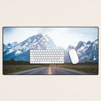 Mountain Road - Grand Tetons Nature Landscape Photography Desk Mat Gallery Image 1