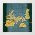 Map of Northern Michigan - Pasty Tour in Emerald Wood Wall Art Gallery Image 1