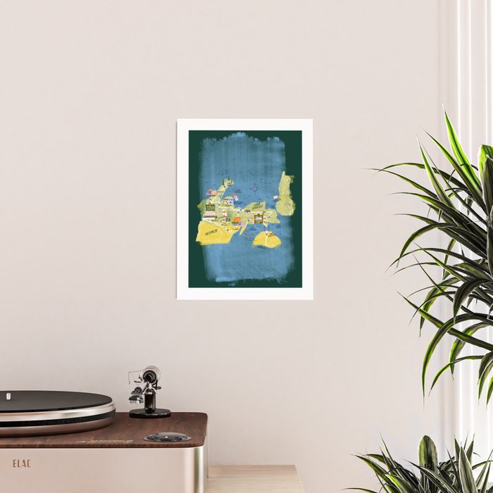 Map of Northern Michigan - Pasty Tour in Emerald Poster Gallery Image 2