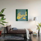 Map of Northern Michigan - Pasty Tour in Emerald Wood Wall Art Gallery Image 2