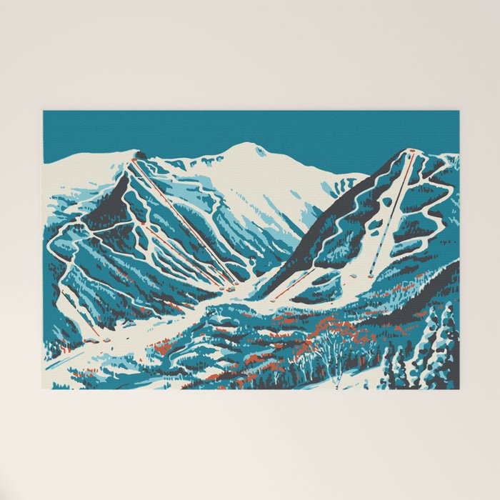 Stowe, Vermont Vintage Ski Poster Welcome Mat Gallery Image 1