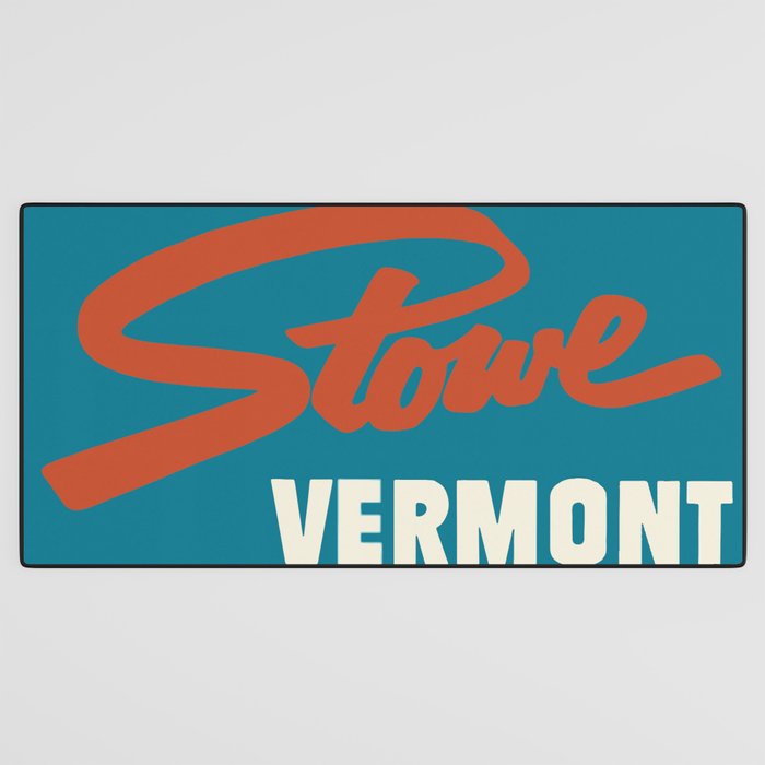 Stowe, Vermont Vintage Ski Poster Desk Mat Gallery Image 3
