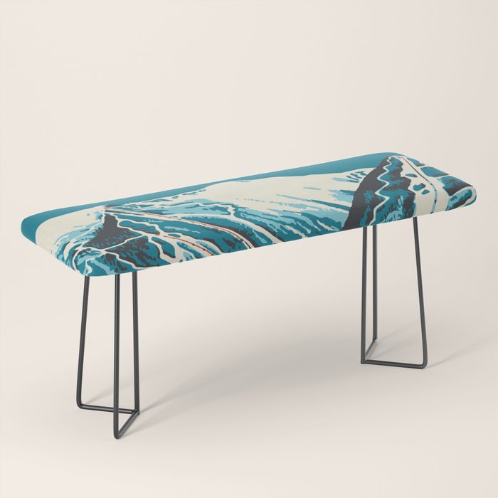 Stowe, Vermont Vintage Ski Poster Bench Gallery Image 1