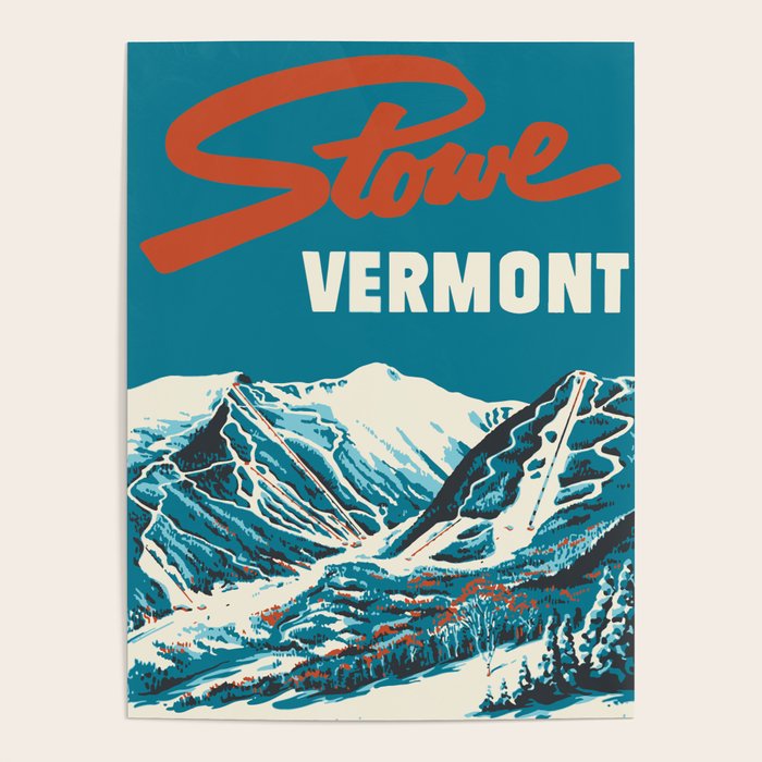 Stowe, Vermont Vintage Ski Poster Poster Gallery Image 4