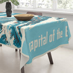 Stowe, Vermont Vintage Ski Poster Tablecloth Gallery Image 3