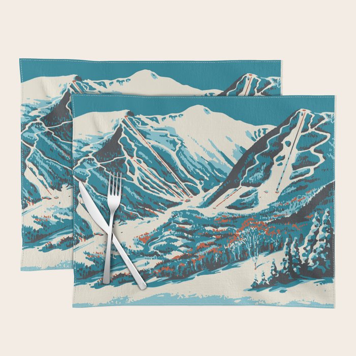 Stowe, Vermont Vintage Ski Poster Placemat Gallery Image 1