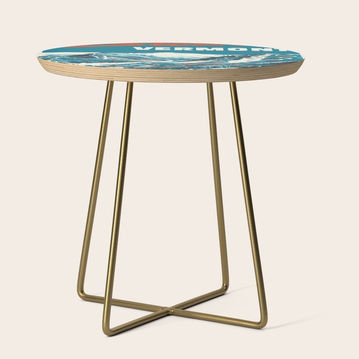 Stowe, Vermont Vintage Ski Poster Side Table Gallery Image 1