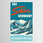 Stowe, Vermont Vintage Ski Poster Tablecloth Gallery Image 2