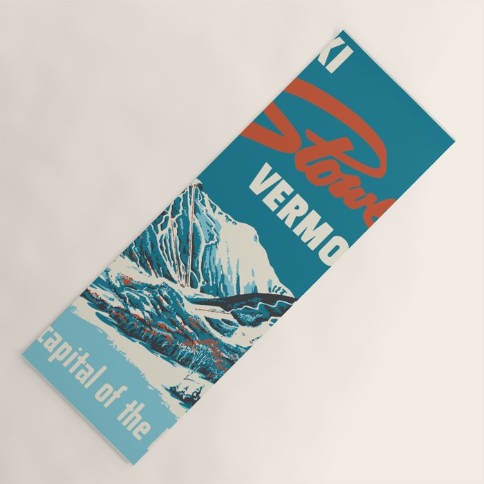 Stowe, Vermont Vintage Ski Poster Yoga Mat Gallery Image 1