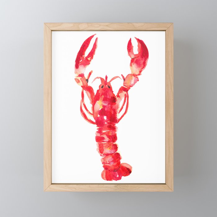 Watercolor Lobster Mini Art Print Gallery Image 1