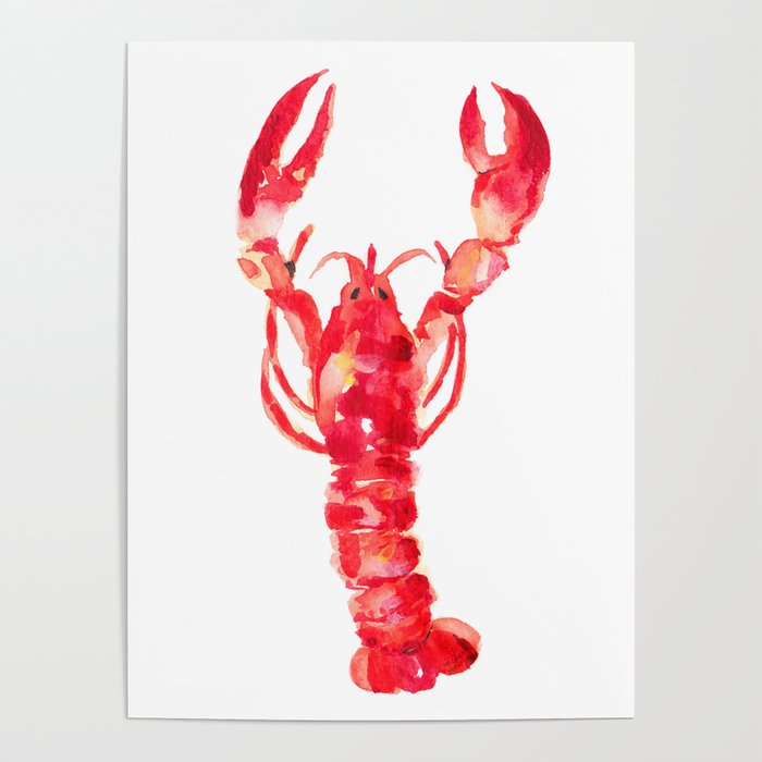 Watercolor Lobster Poster
