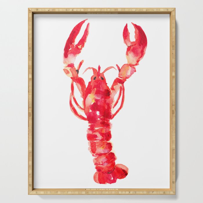 Watercolor Lobster Serving Tray Gallery Image 1
