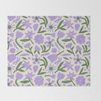 Vintage flower nature art pattern Throw Blanket Gallery Image 2