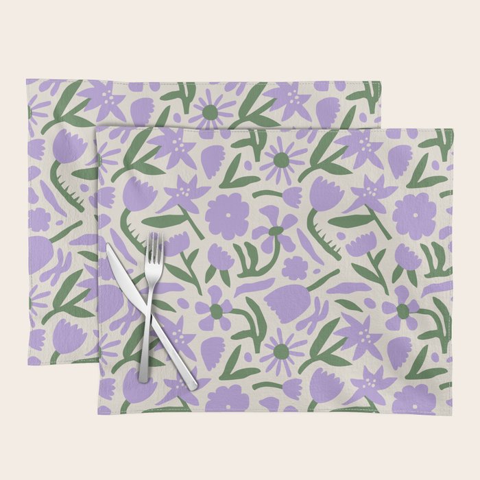 Vintage flower nature art pattern Placemat Gallery Image 1