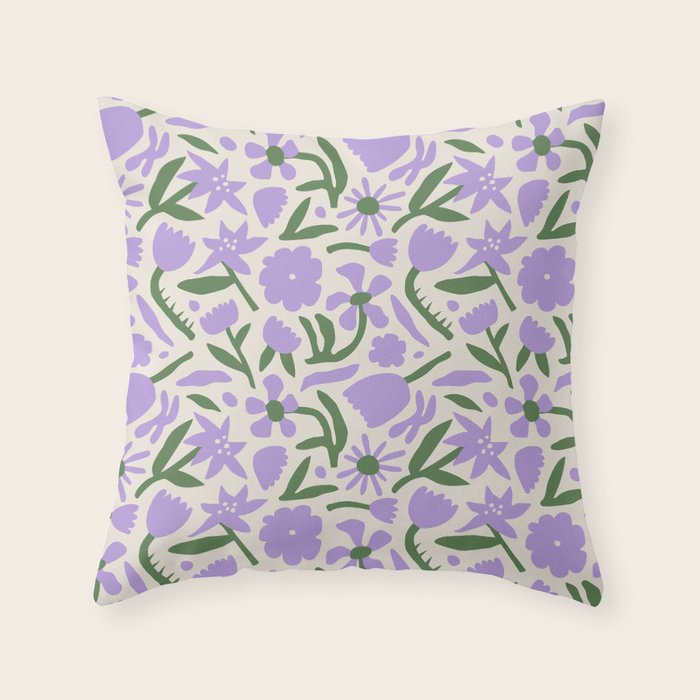 Vintage flower nature art pattern Throw Pillow Gallery Image 6