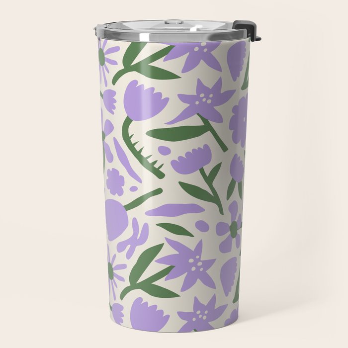 Vintage flower nature art pattern Travel Mug Gallery Image 2
