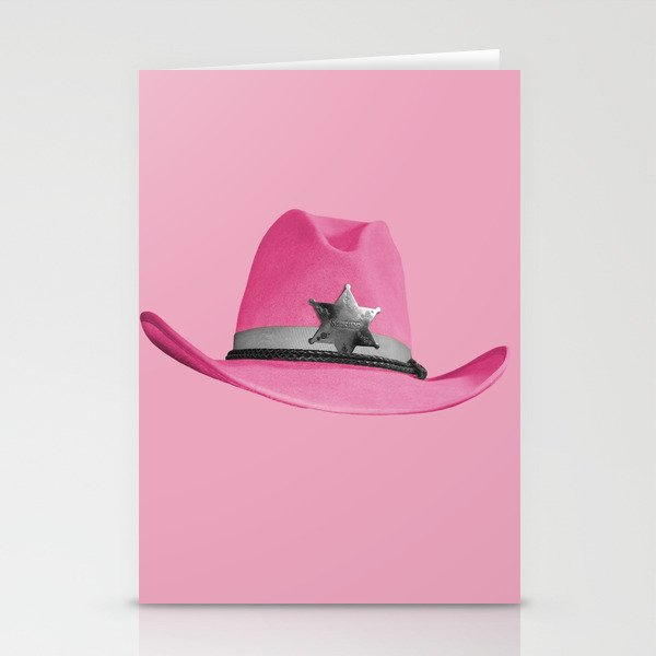 Pink Cowboy Hat Cute Stationery Card Gallery Image 1